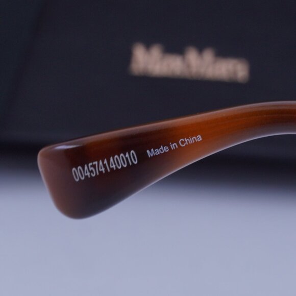 MaxMara ANNE MM0023 52F Geometric Sunglasses - Havana/Brown - Picture 8 of 11